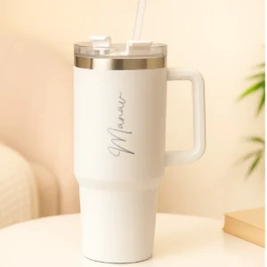 Travel Mug Straw Covers Cup With Lid Insulated 1200 ML