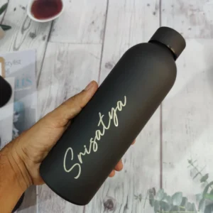 Personalized Black Stainless Steel Matte Finish  Insulated Premium Bottle
