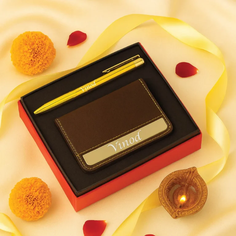 Pesrsonalised visiting card Holder and Pen product image