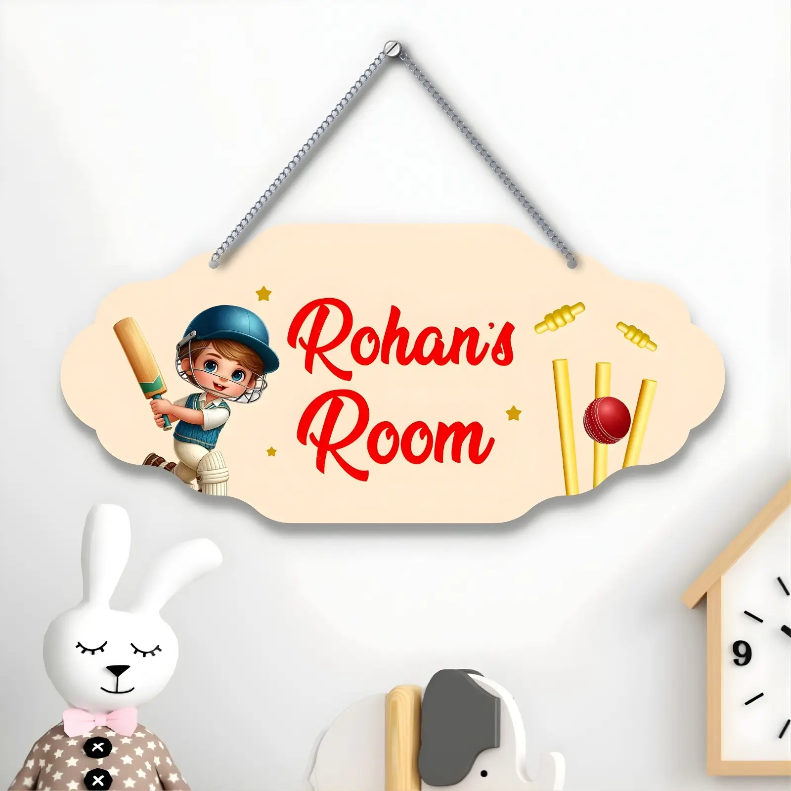 Personalized Cricket Door Plate