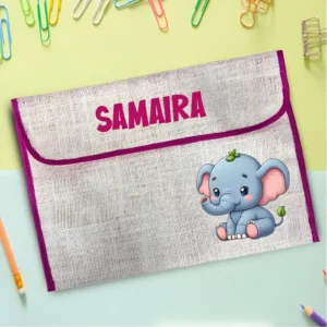Personalized Cute Elephant Jute Folders