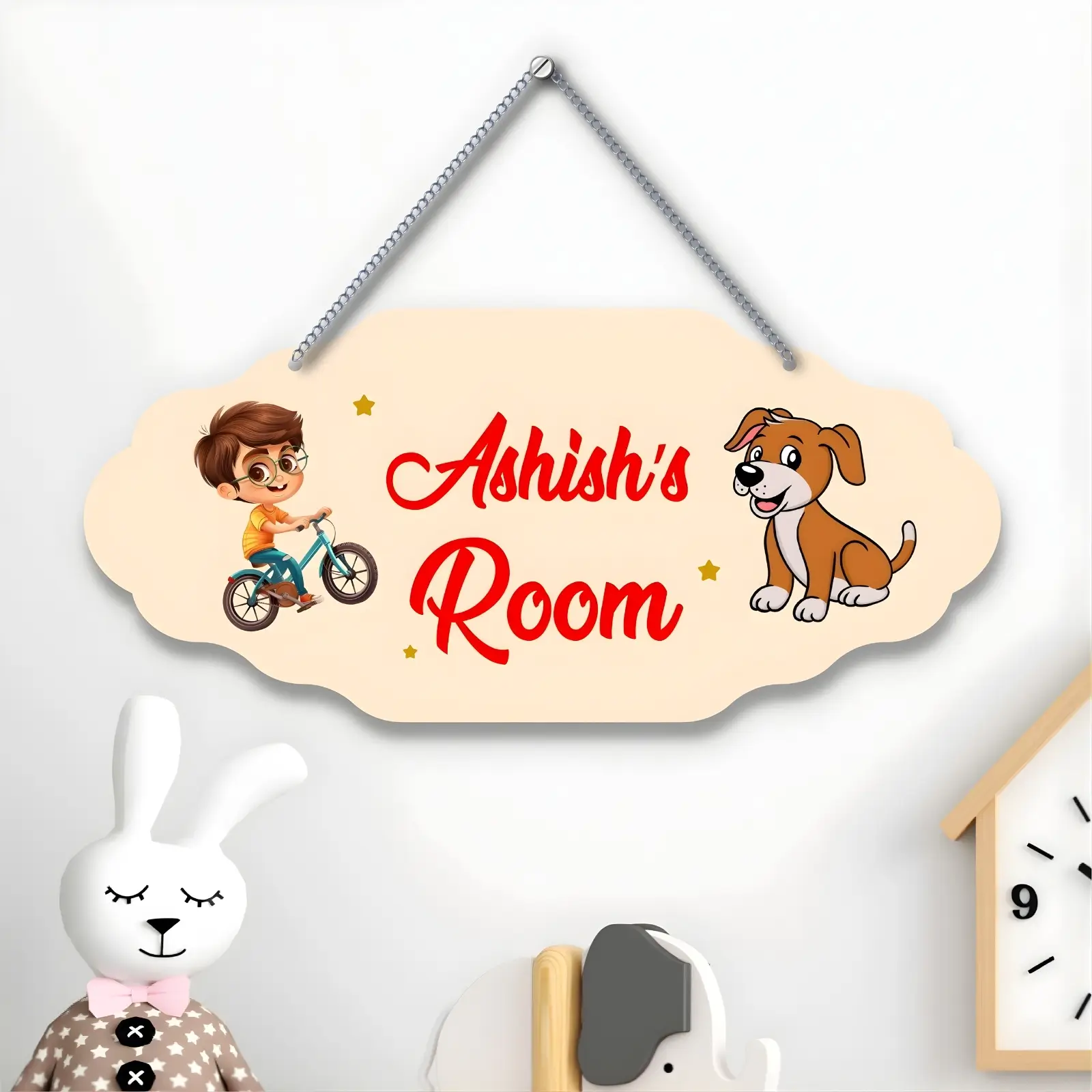 Personalized Cyclist & Dog Door Plate
