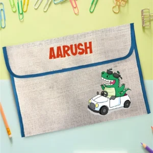 Personalized Dinosaur Driving Jute Folders