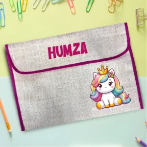 Personalized Princess Unicorn Jute Folders