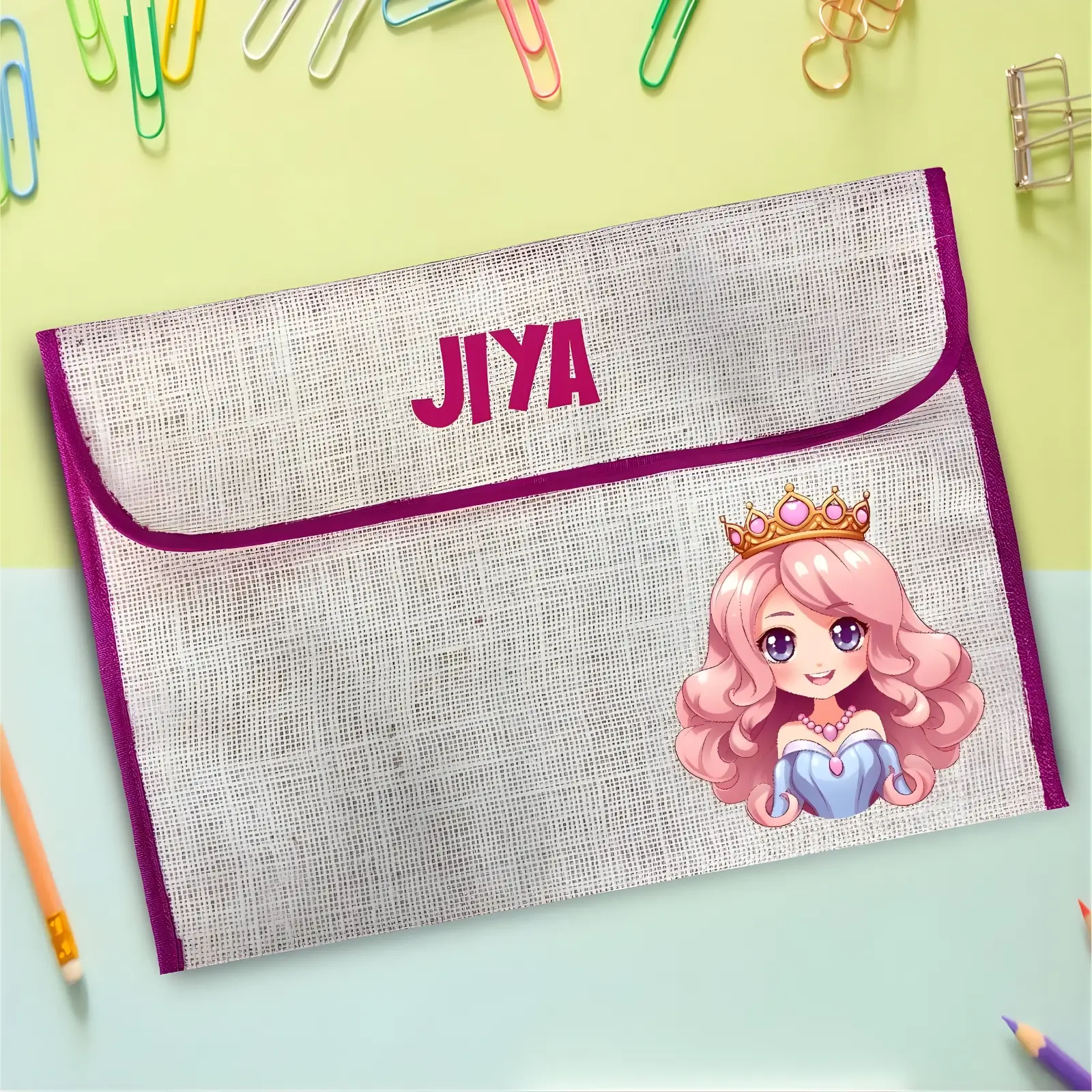 Personalized Princess Jute Folders
