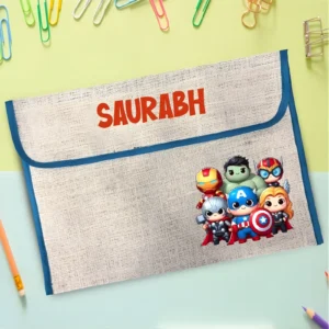 Personalized The Little Avengers Jute Folders