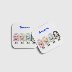 Chibi Anime Girl Personalized Coaster (Set of 2)