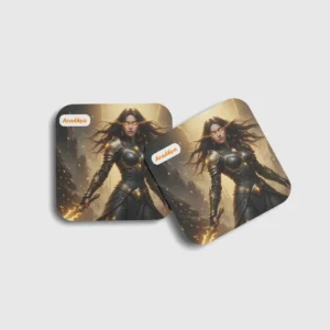 Flamebound Valkyrie Personalized Coaster (Set of 2)