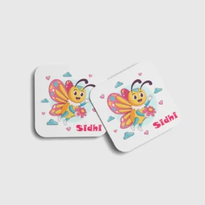 Happy Butterfly Personalized Coaster (Set of 2)