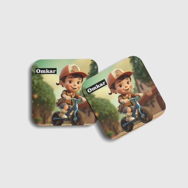 Little Bike Rider Personalized Coaster (Set of 2)