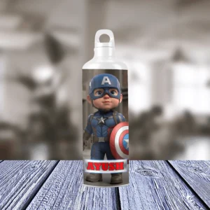 Little Captain America Personalized Metal Bottle