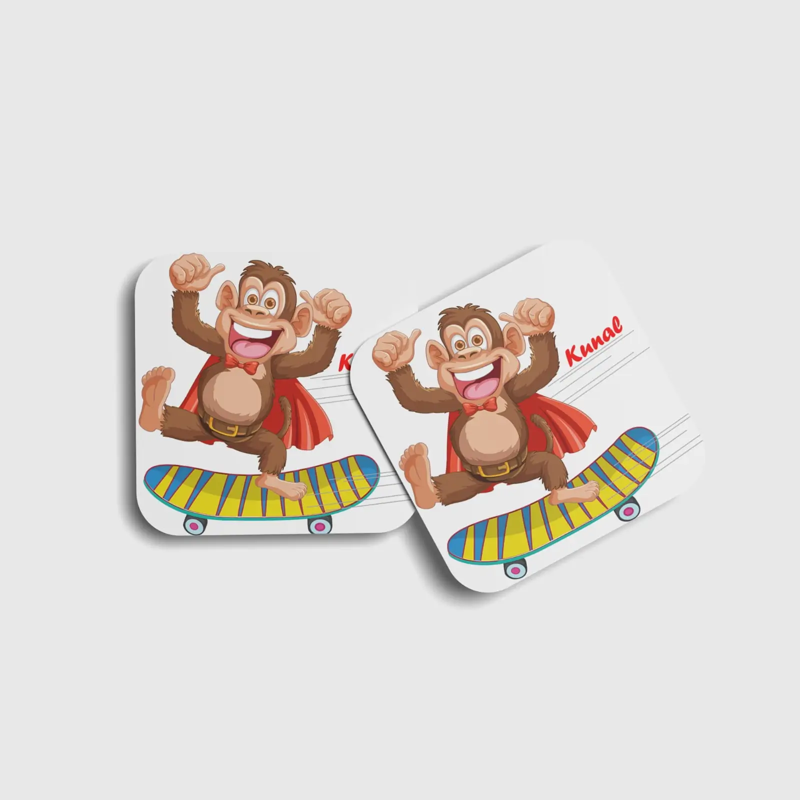 Skateboard Monkey Personalized Coaster (Set of 2)