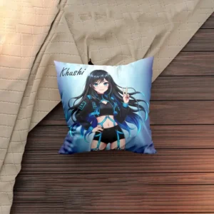 Blue Aura Girl Personalized Square Cushion