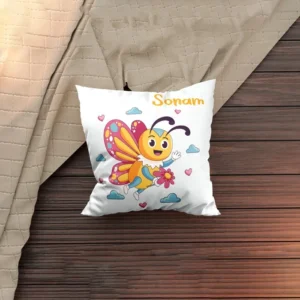 Butterfly Bloom Personalized Square Cushion