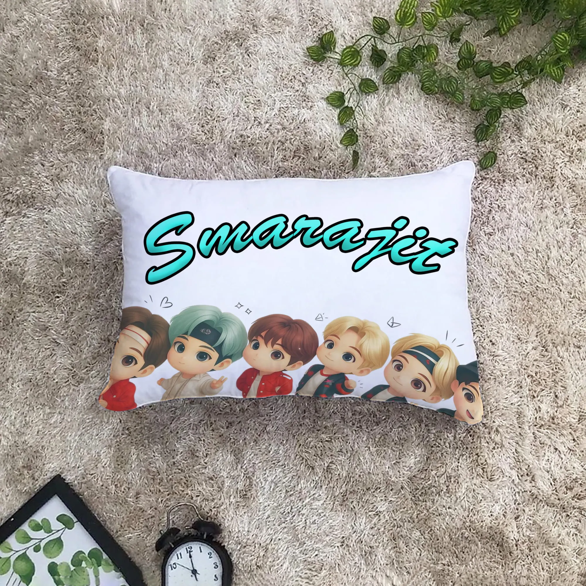 Chibi Star-Squad Personalized Rectangle Cushion