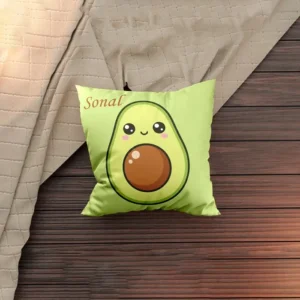 Happy Avocado Personalized Square Cushion