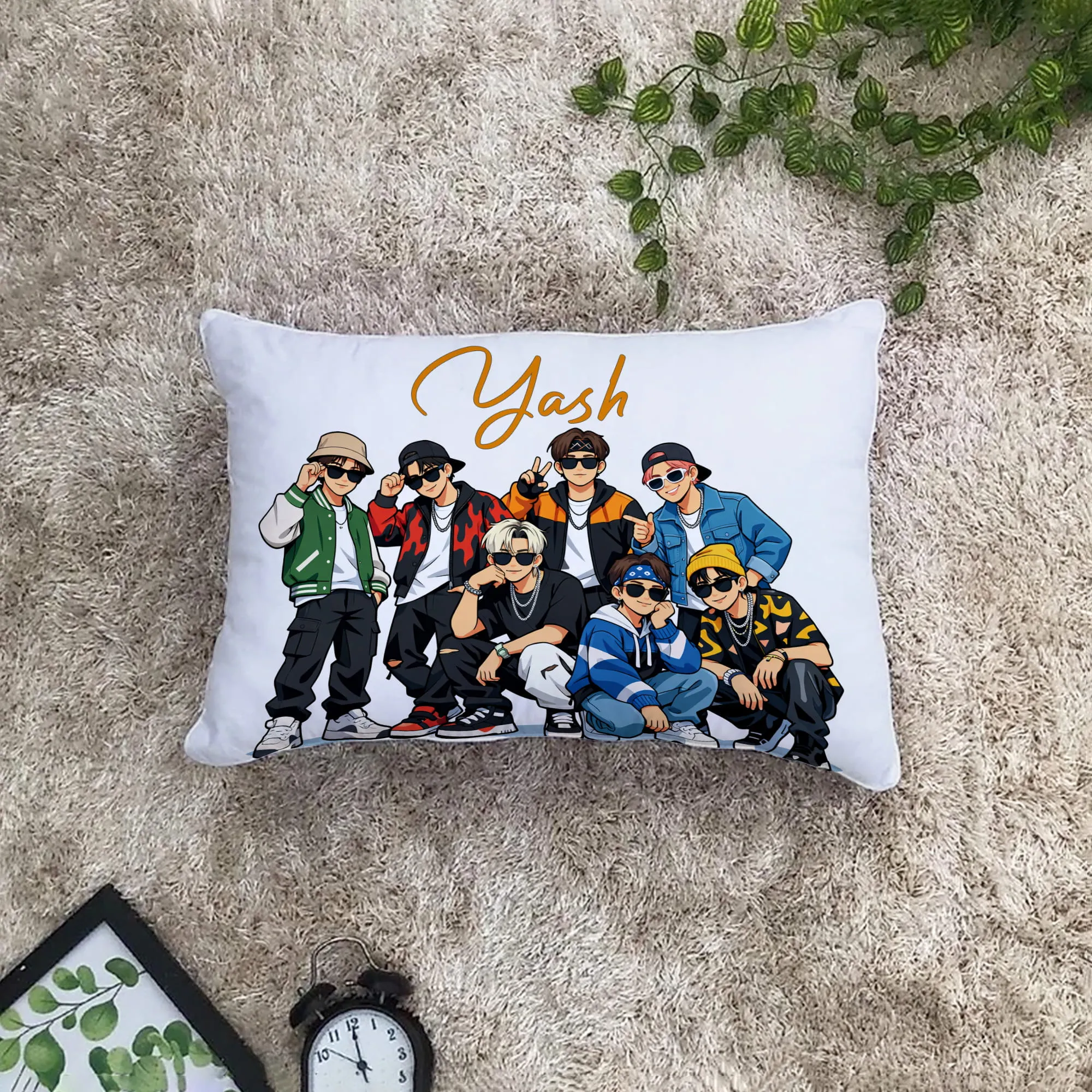 Hip-Hop Squad Personalized Rectangle Cushion