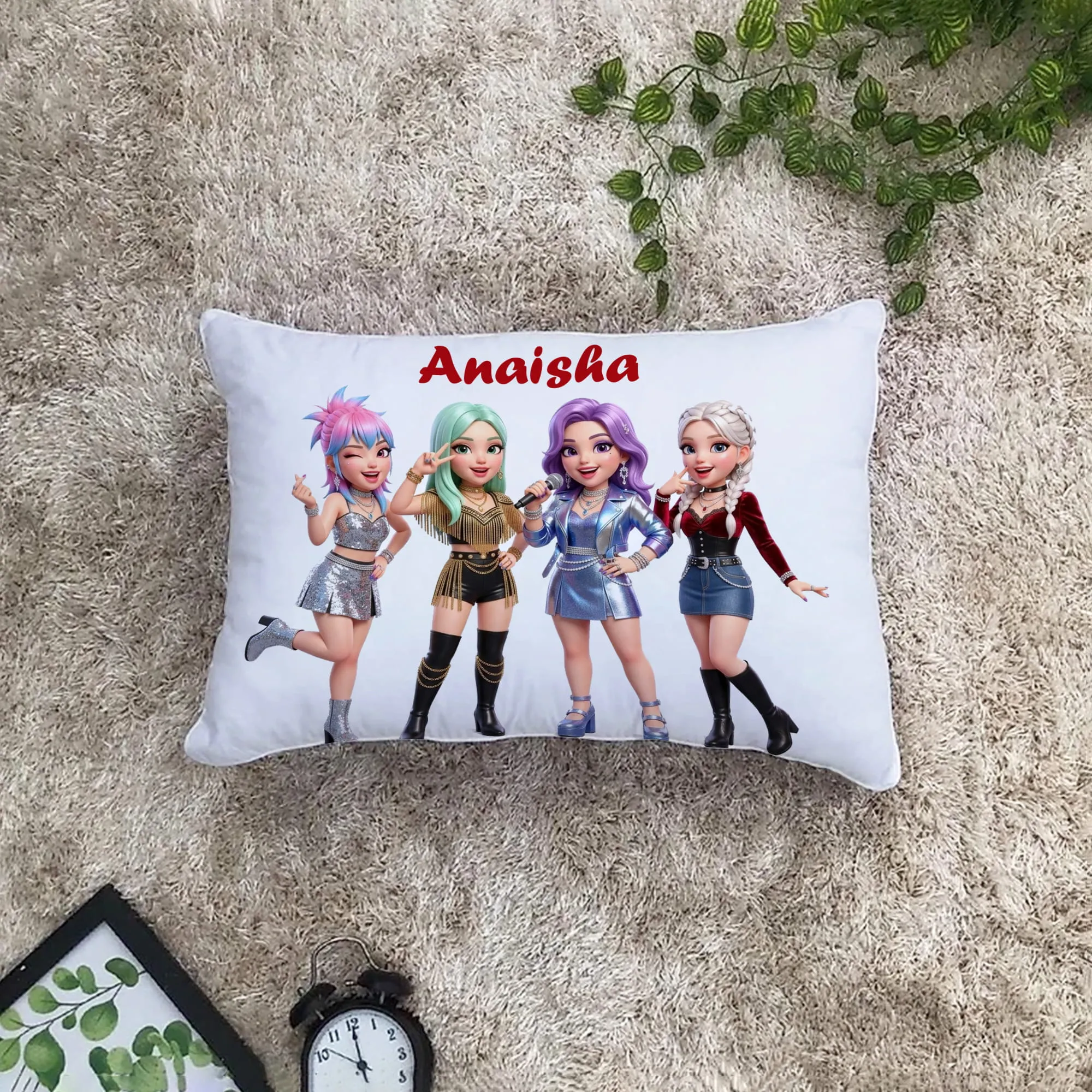 K-Pop Star Girls Personalized Rectangle Cushion