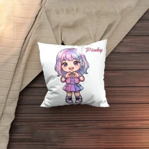 Kawaii Girl Squad Personalized Square Cushion