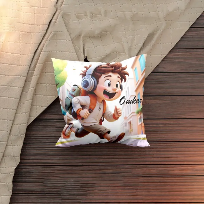 Little Explorer Personalized Square Cushion