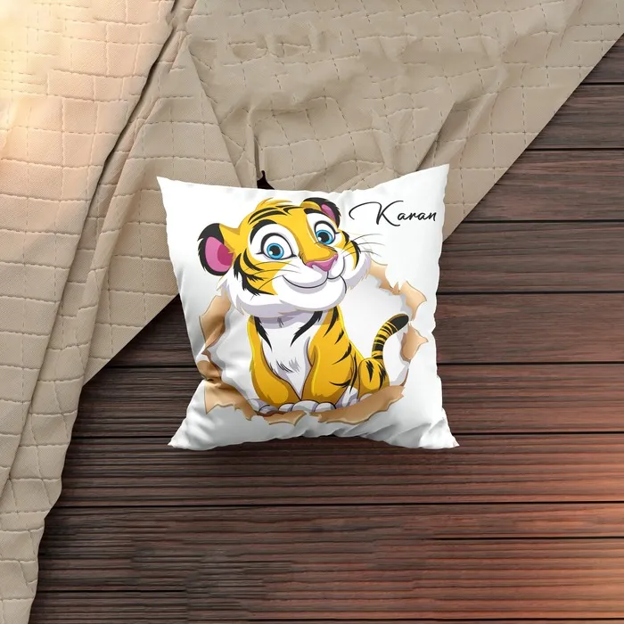 Little Tiger Personalized Square Cushion