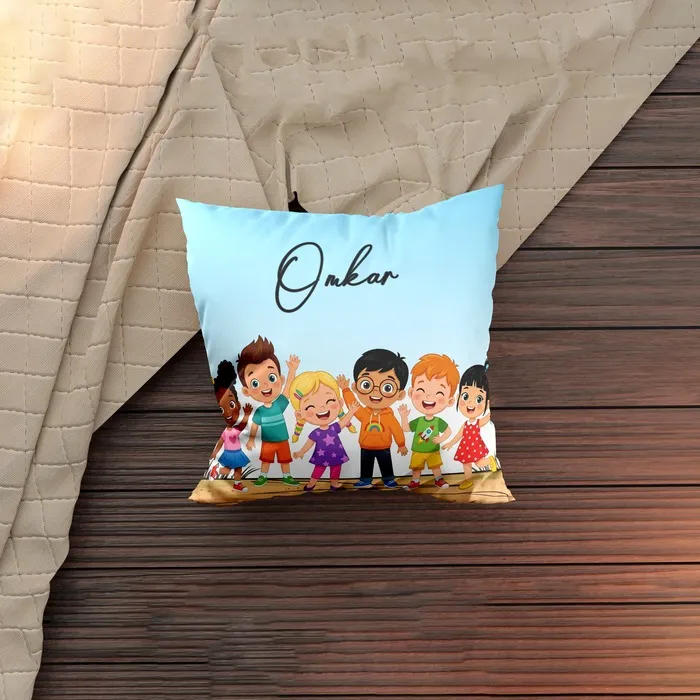Playful Kids Personalized Square Cushion