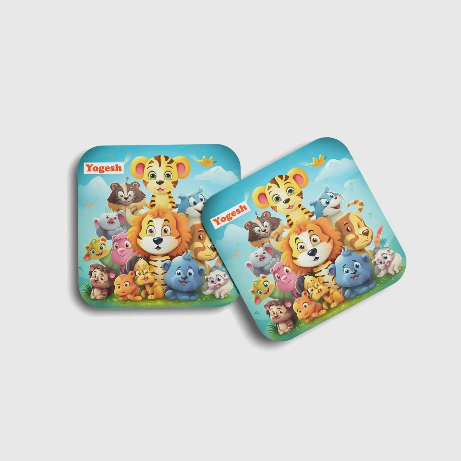 Playful Pals Personalized Coaster (Set of 2)