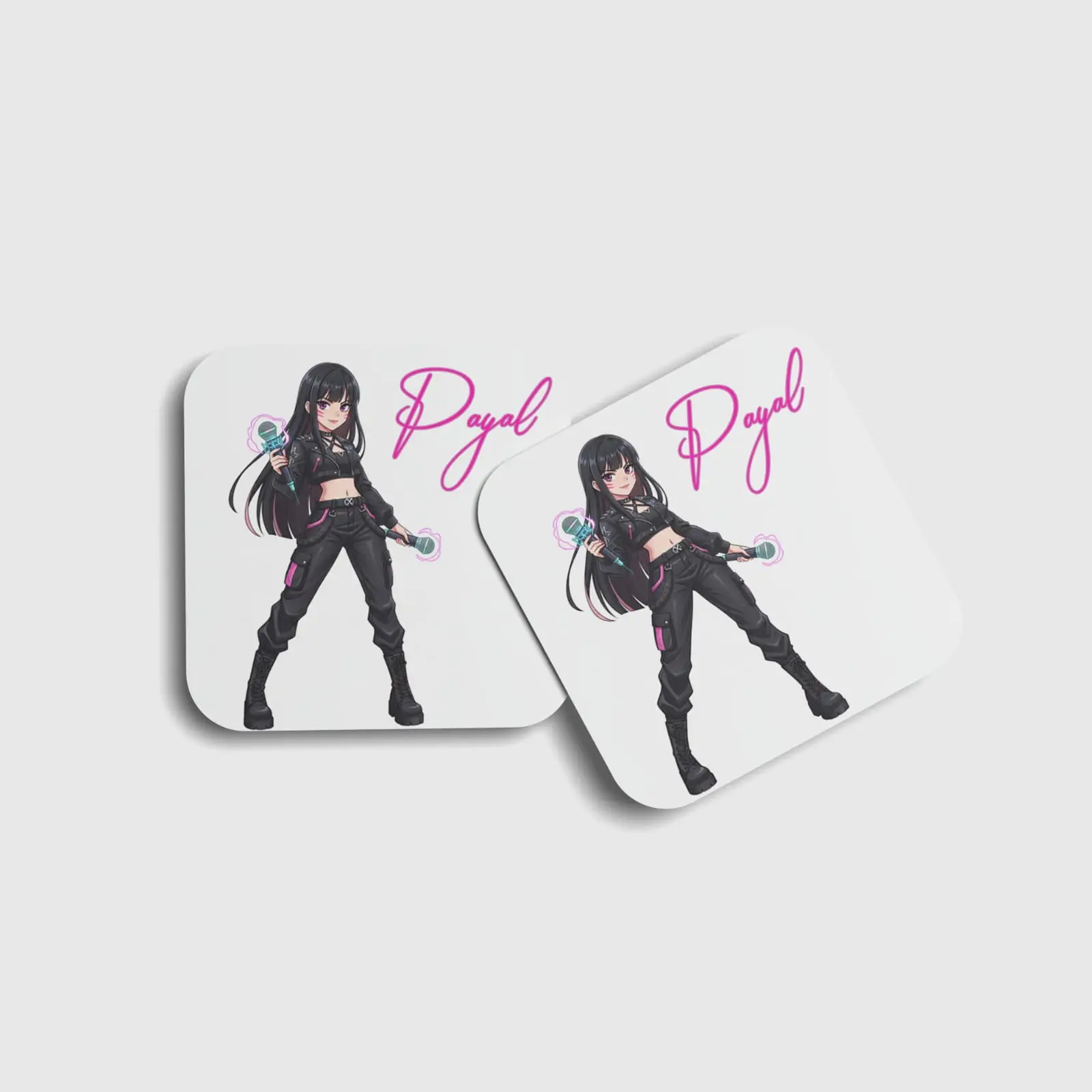 Rockstar Girl Personalized Coaster (Set of 2)