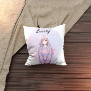 Sweet Charm Girl Personalized Square Cushion